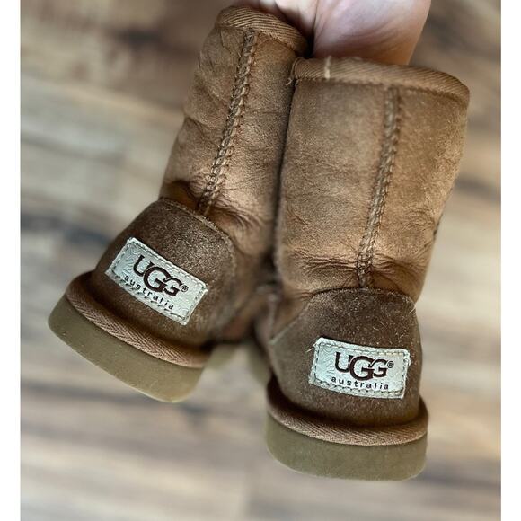 Ugg Classic Kids Toddlers Boots 5251T Chestnut Brown Suede Unisex Size 11 - Picture 7 of 9